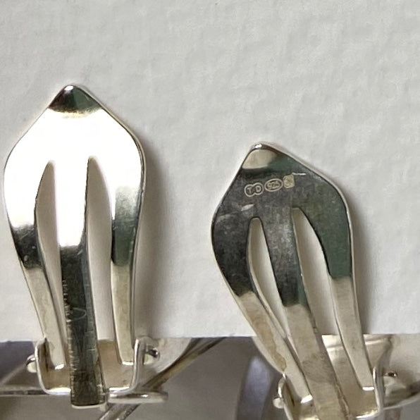 Silver Geometric Clip-On Earrings - The Nancy Smillie Shop - Art, Jewellery & Designer Gifts Glasgow