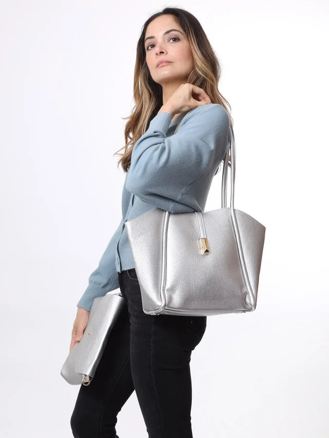 Silver Handbag - Reversible Clutch Shoulder Camera - Bags of Bags! - Scotland