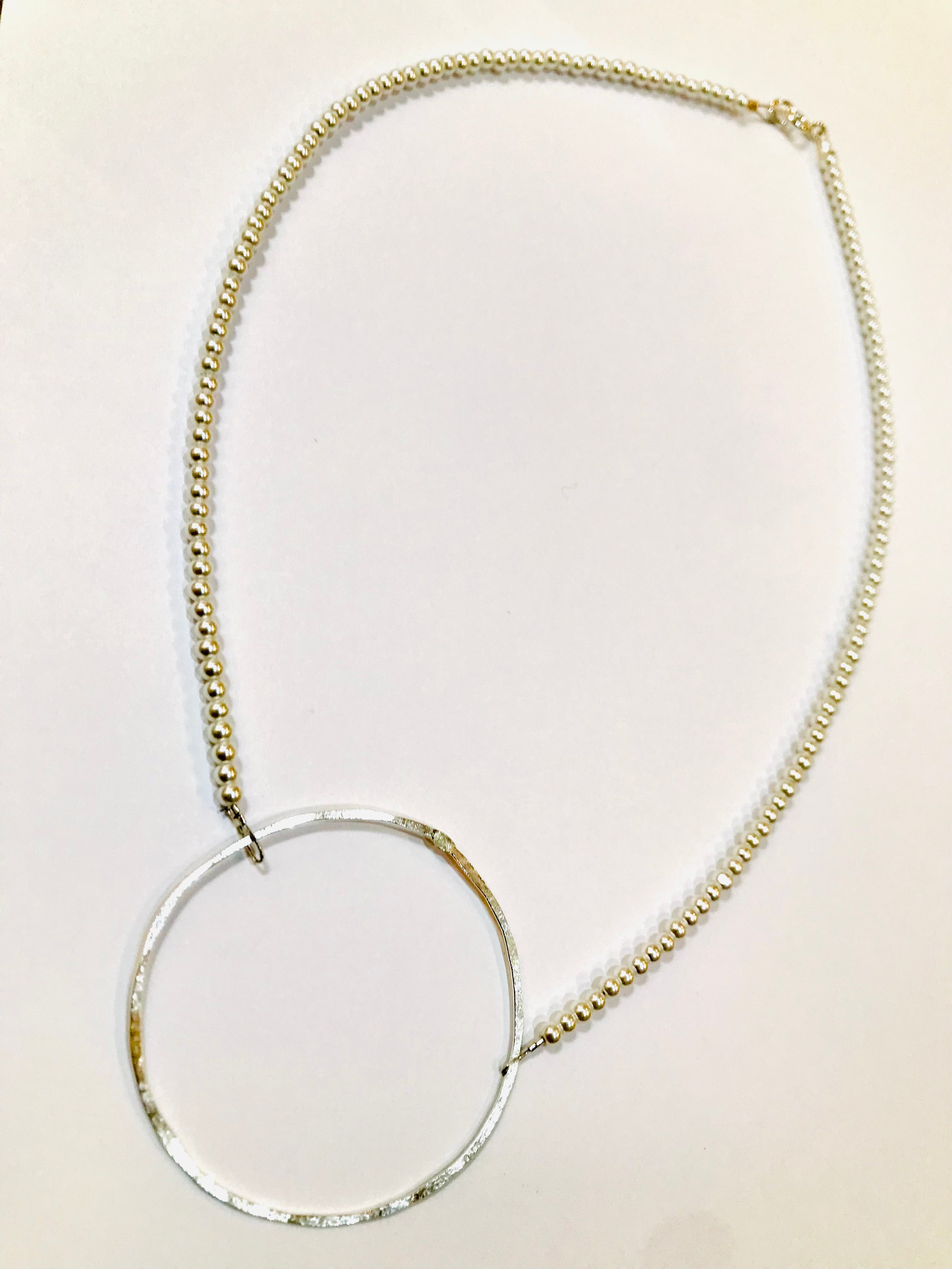 Silver Hoop And Stone Necklace - The Nancy Smillie Shop - Art, Jewellery & Designer Gifts Glasgow