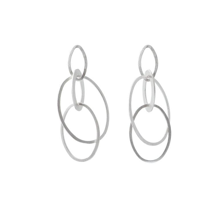 Silver Linked Circle Earrings - The Nancy Smillie Shop - Art, Jewellery & Designer Gifts Glasgow