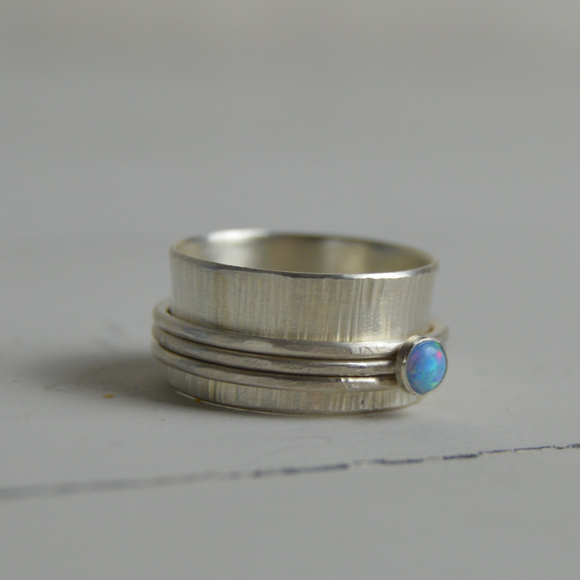 Silver Opal Spinning Ring - The Nancy Smillie Shop - Art, Jewellery & Designer Gifts Glasgow