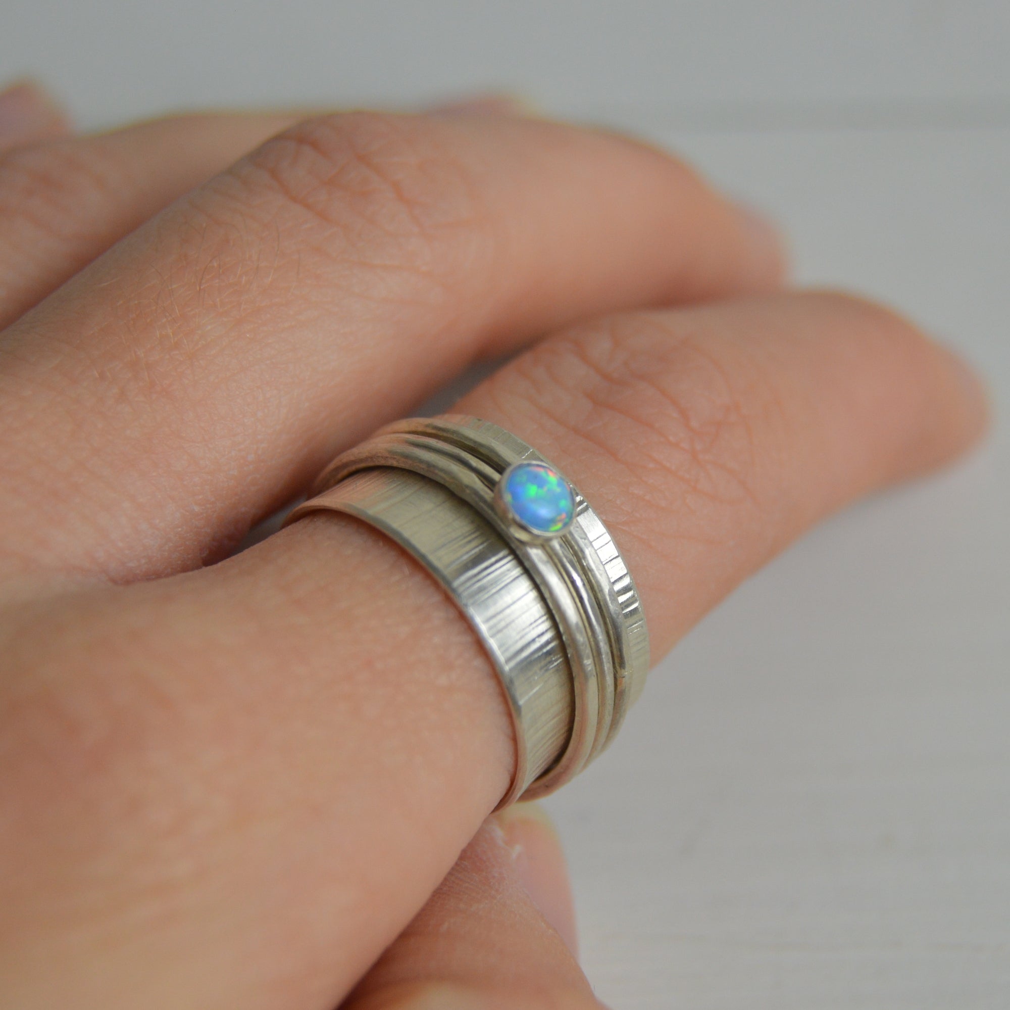 Silver Opal Spinning Ring - The Nancy Smillie Shop - Art, Jewellery & Designer Gifts Glasgow