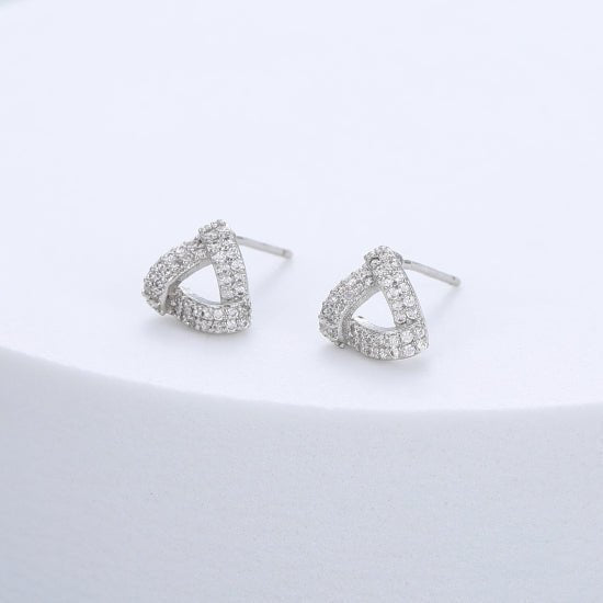 Silver Sparkly Triangle Studs - The Nancy Smillie Shop - Art, Jewellery & Designer Gifts Glasgow