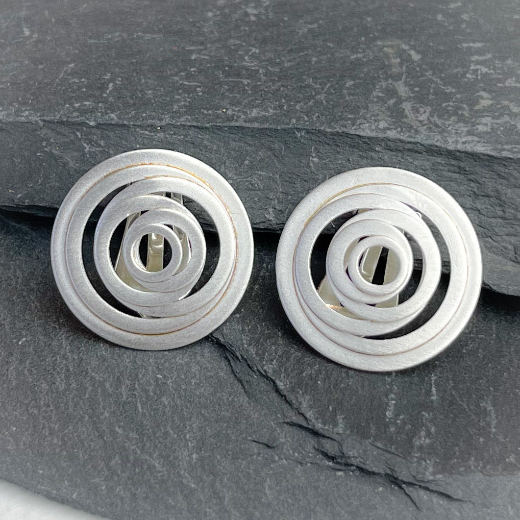 Silver Spiral Clip-On Earrings - The Nancy Smillie Shop - Art, Jewellery & Designer Gifts Glasgow