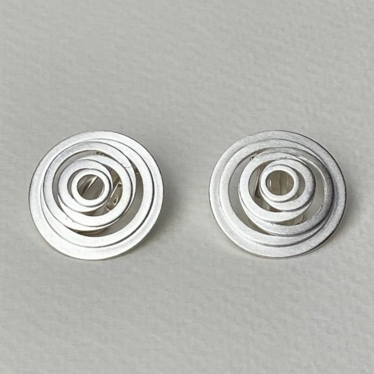 Silver Spiral Clip-On Earrings - The Nancy Smillie Shop - Art, Jewellery & Designer Gifts Glasgow