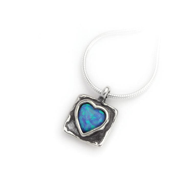 Silver Square Heart Necklace - The Nancy Smillie Shop - Art, Jewellery & Designer Gifts Glasgow