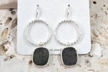 Silver Textured Ring Earrings - Jewellery - Scotland