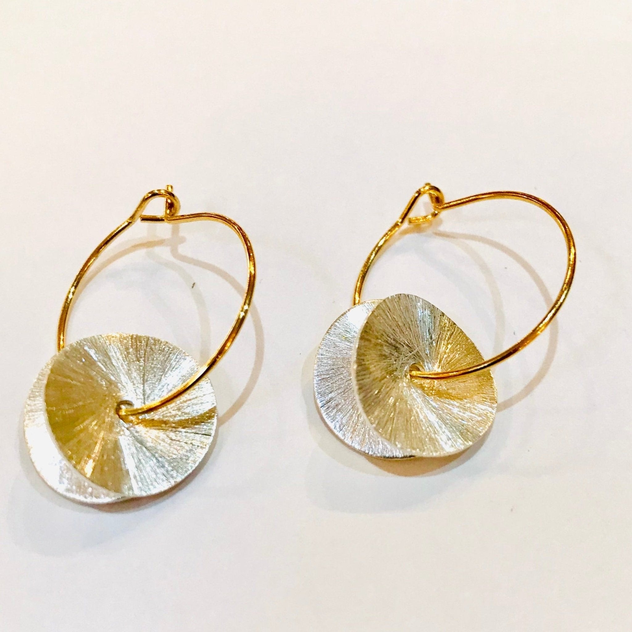 Silver Wavy Disc Hoops - The Nancy Smillie Shop - Art, Jewellery & Designer Gifts Glasgow