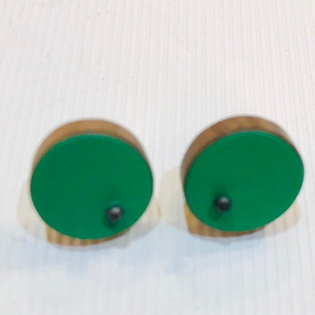 Single Dot Studs Grass Green - The Nancy Smillie Shop - Art, Jewellery & Designer Gifts Glasgow