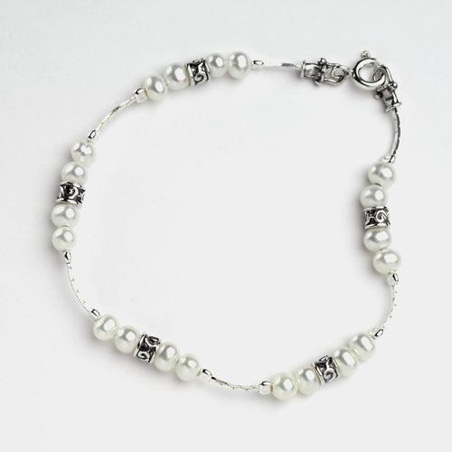 Single Silver Strand Pearl Bracelet - The Nancy Smillie Shop - Art, Jewellery & Designer Gifts Glasgow