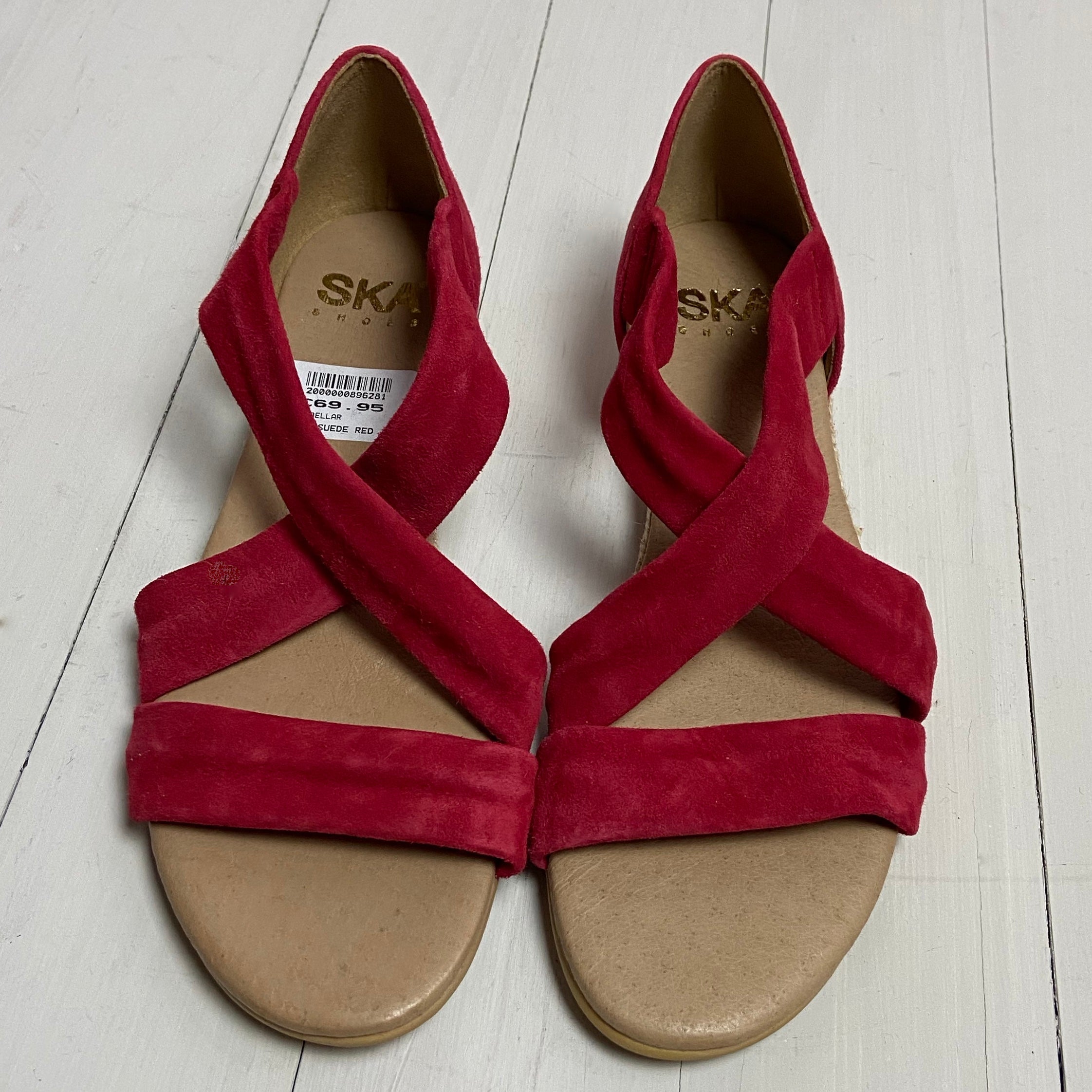 Ska Suede Red Isabella Sandals - The Nancy Smillie Shop - Art, Jewellery & Designer Gifts Glasgow