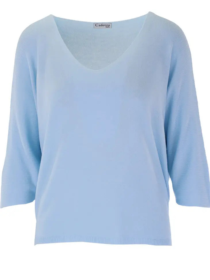 Sky Blue Summer Knit Top - The Nancy Smillie Shop - Art, Jewellery & Designer Gifts Glasgow
