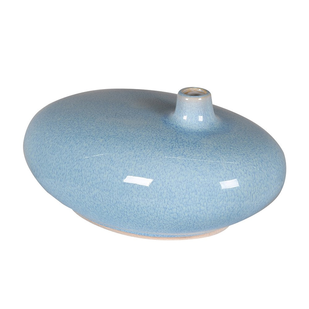 Sleek Sky Blue Vase with textured glaze and narrow neck