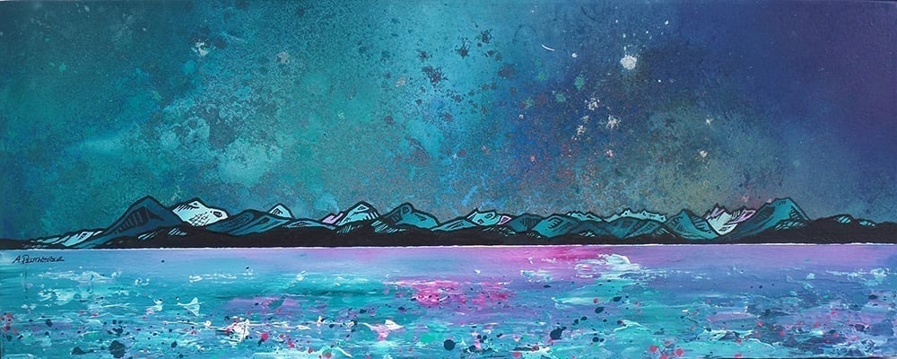 Skye From Applecross Small Mounted Print - The Nancy Smillie Shop - Art, Jewellery & Designer Gifts Glasgow
