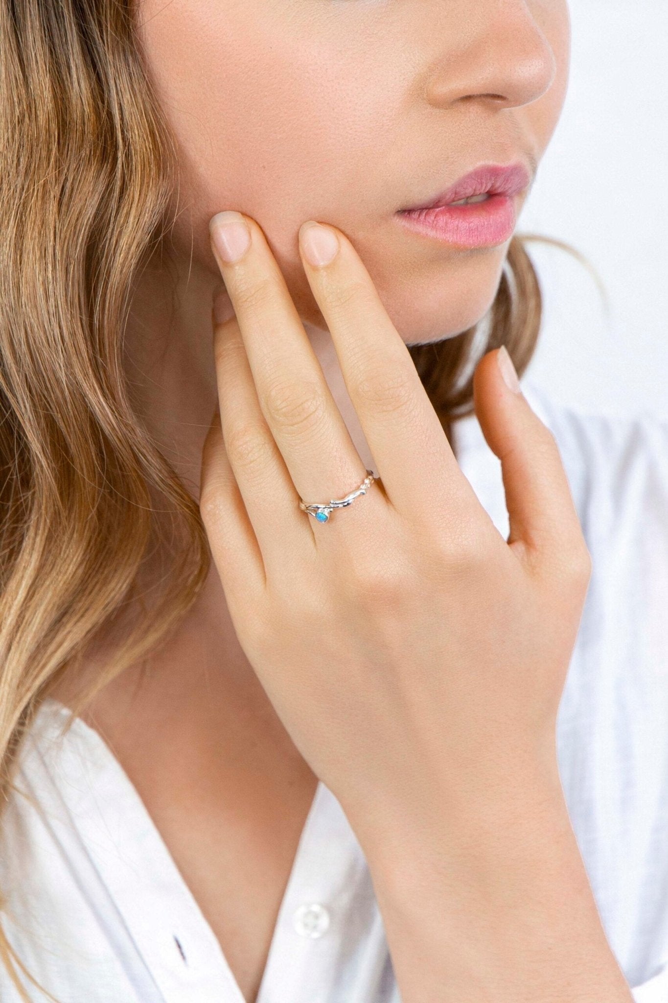 Slim Opalite Ring - The Nancy Smillie Shop - Art, Jewellery & Designer Gifts Glasgow