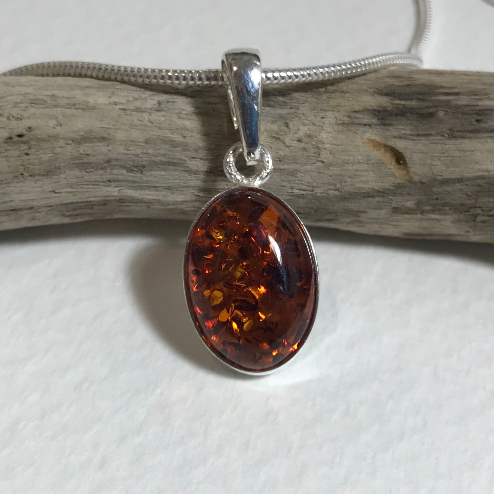 Small Oval Amber Pendant - The Nancy Smillie Shop - Art, Jewellery & Designer Gifts Glasgow
