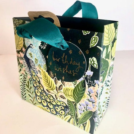 Small Peacock Gift Bag - The Nancy Smillie Shop - Art, Jewellery & Designer Gifts Glasgow