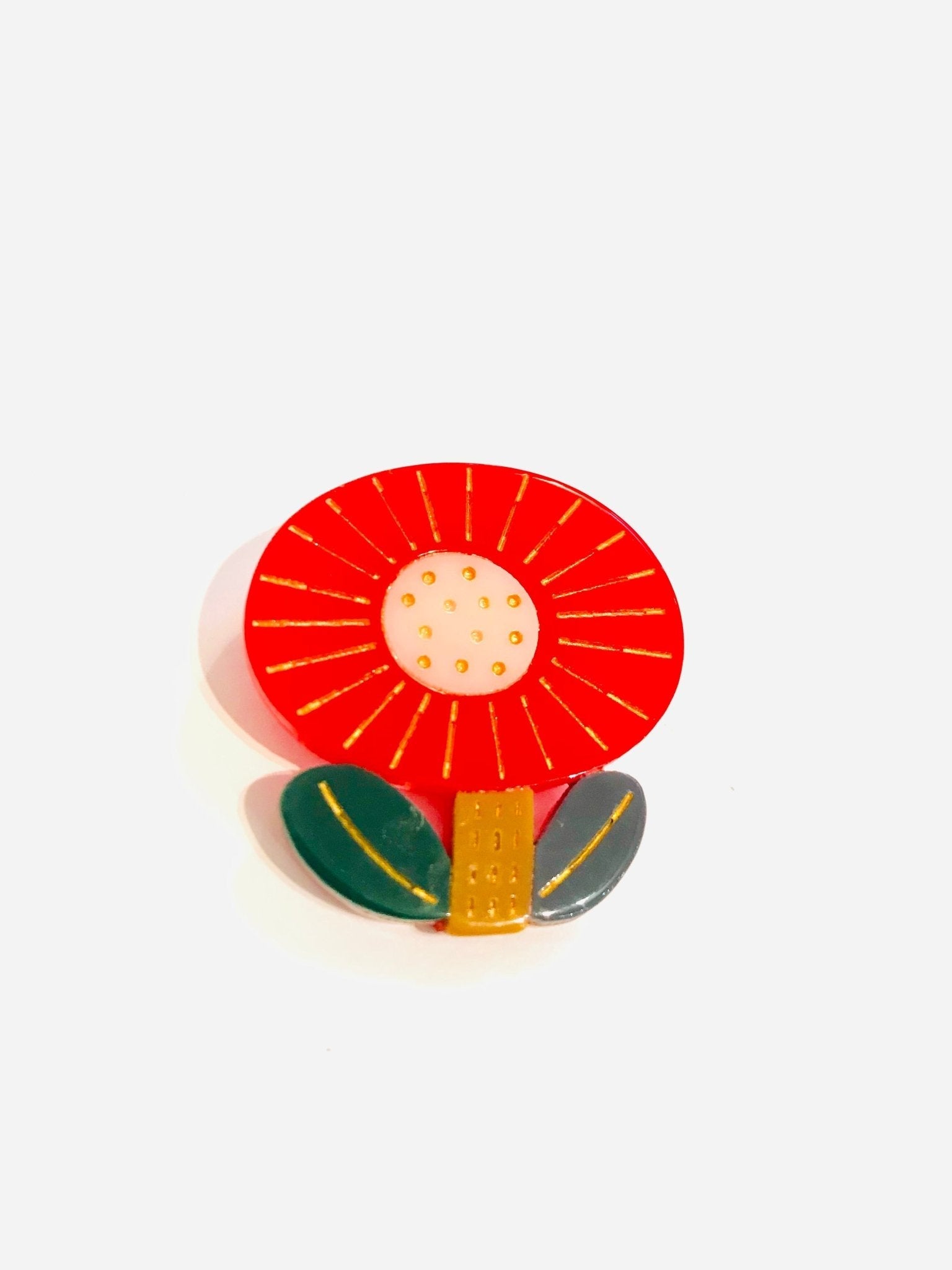 Small Red flower Brooch - The Nancy Smillie Shop - Art, Jewellery & Designer Gifts Glasgow