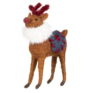 Small Reindeer With Muffler - The Nancy Smillie Shop - Art, Jewellery & Designer Gifts Glasgow
