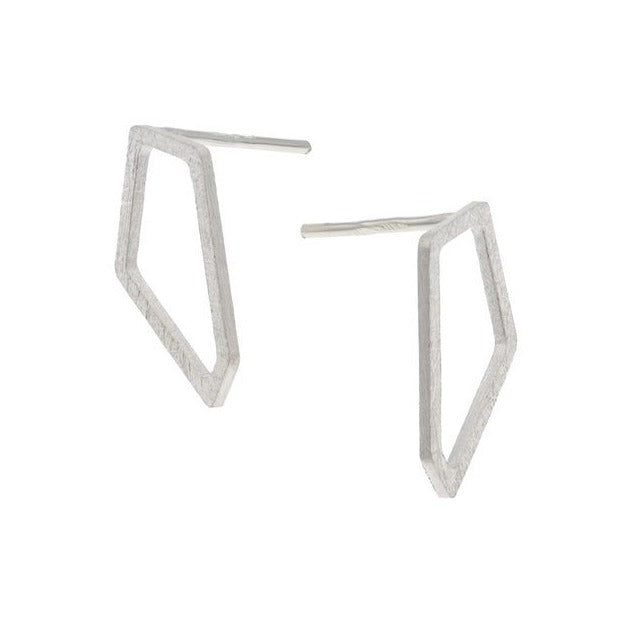Small Silver Geometric Stud Earrings - The Nancy Smillie Shop - Art, Jewellery & Designer Gifts Glasgow