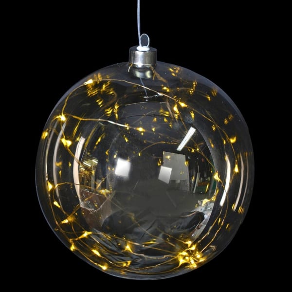 Smokey Grey Glass Ball w/ Lights - The Nancy Smillie Shop - Art, Jewellery & Designer Gifts Glasgow