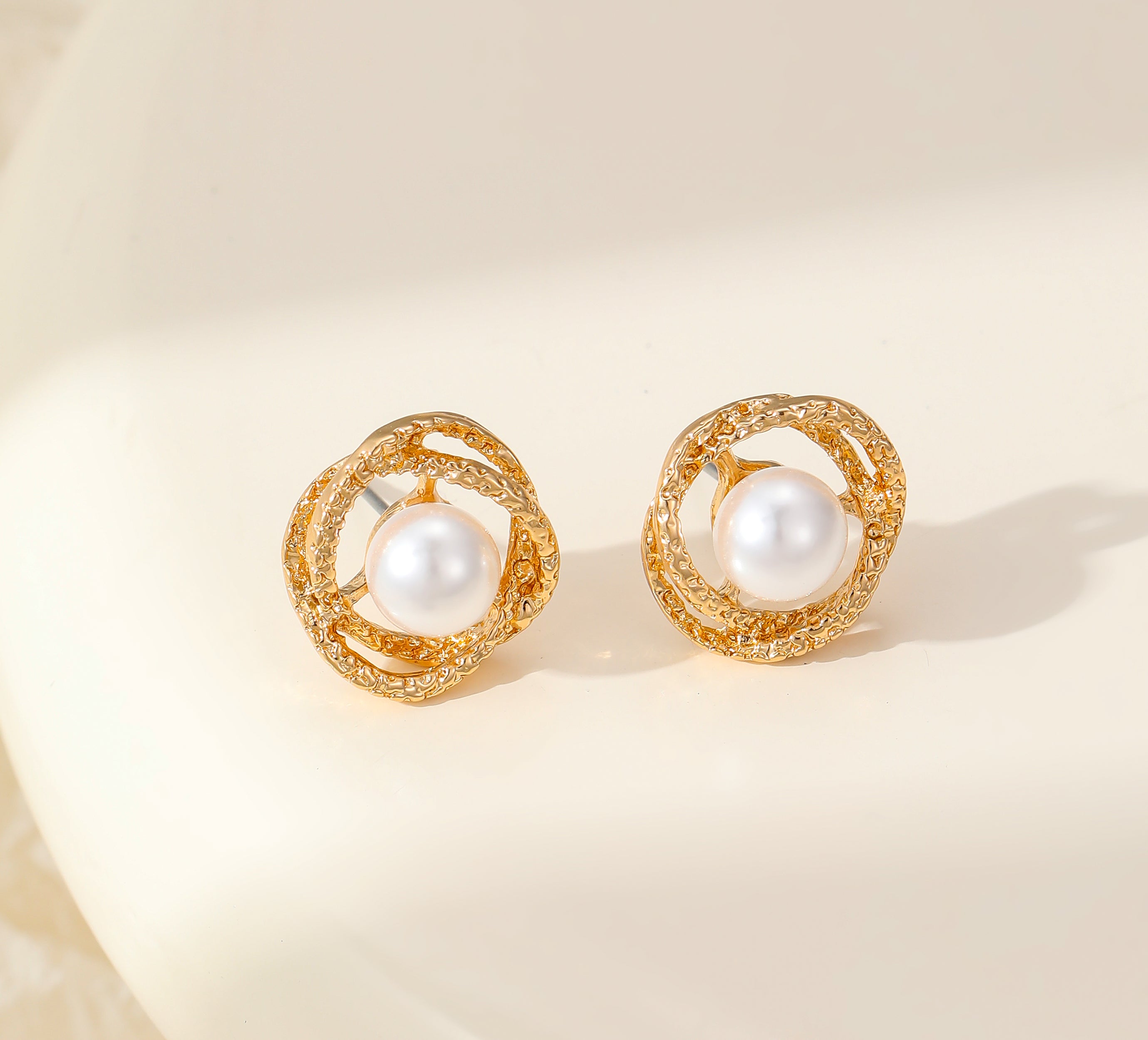 Sparkly Gold and Pearl Earrings | The Nancy Smillie Shop - Art, Jewellery & Designer Gifts Glasgow Scotland