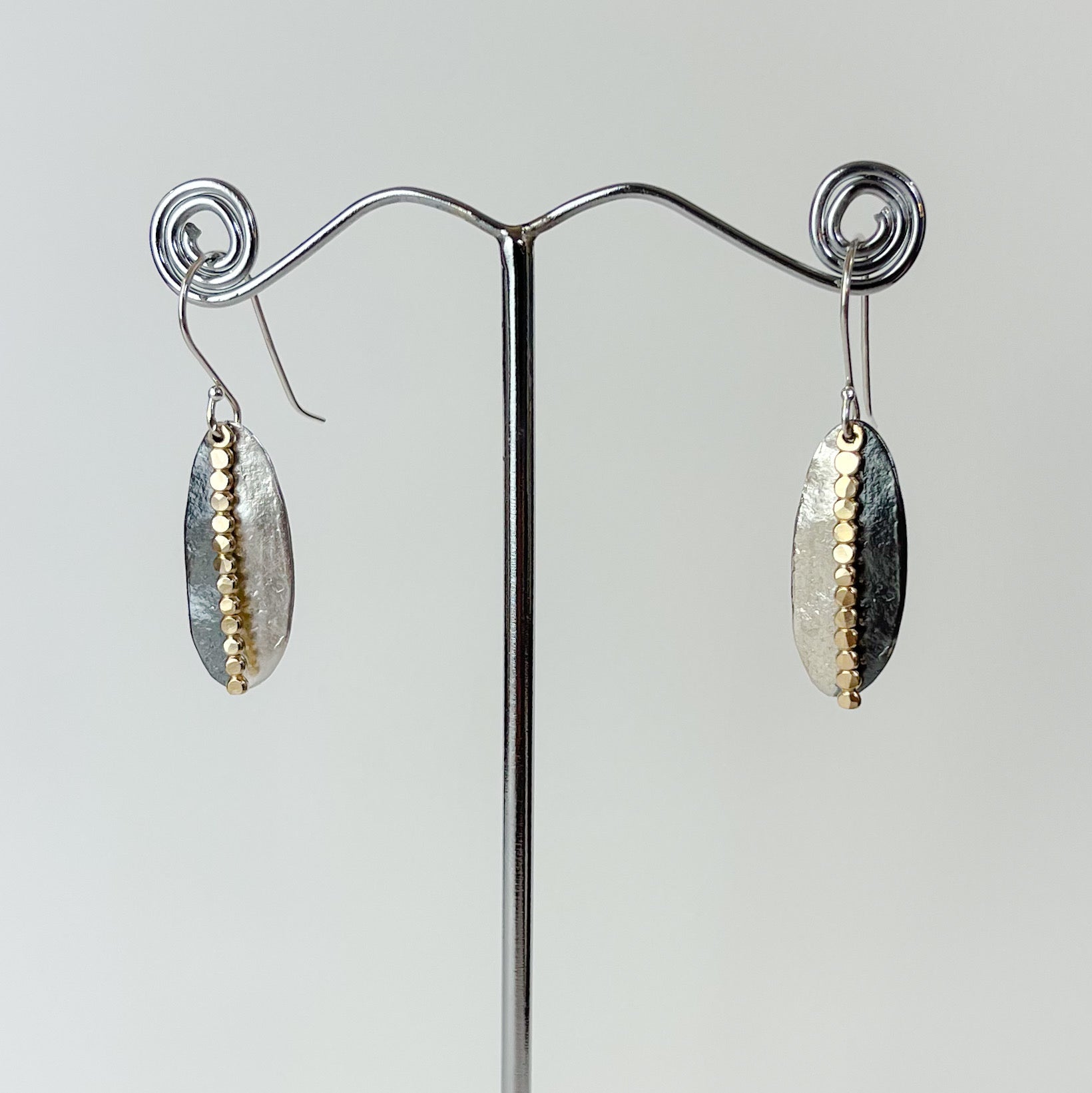 Split Colour Oval Earrings - The Nancy Smillie Shop - Art, Jewellery & Designer Gifts Glasgow