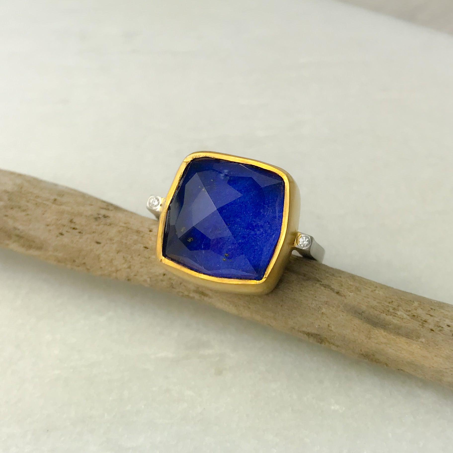 Square Lapis Ring - The Nancy Smillie Shop - Art, Jewellery & Designer Gifts Glasgow