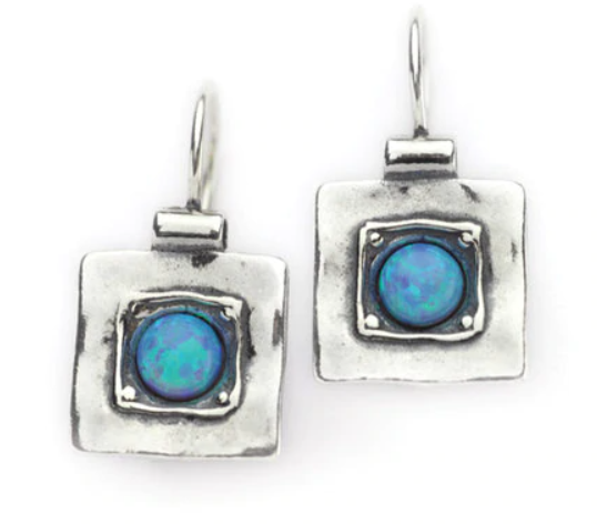 Square Opal Earrings - The Nancy Smillie Shop - Art, Jewellery & Designer Gifts Glasgow