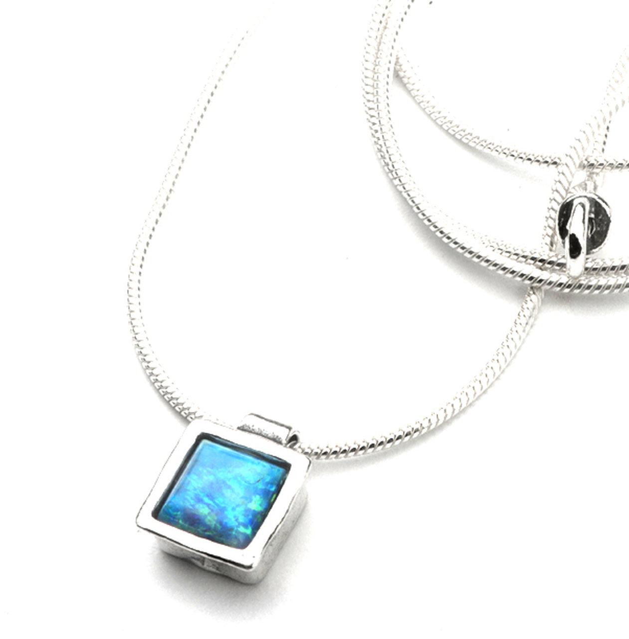 Square Opal Necklace - The Nancy Smillie Shop - Art, Jewellery & Designer Gifts Glasgow