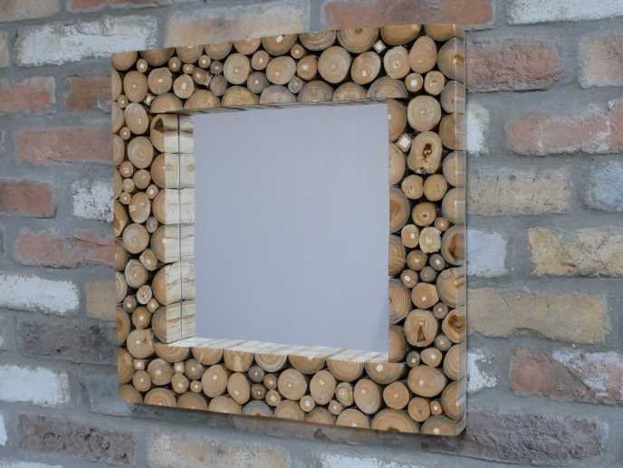 Square Wood Circle Mirror - The Nancy Smillie Shop - Art, Jewellery & Designer Gifts Glasgow