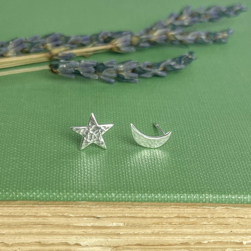 Star & Moon Stud Earrings | The Nancy Smillie Shop - Art, Jewellery & Designer Gifts Glasgow Scotland