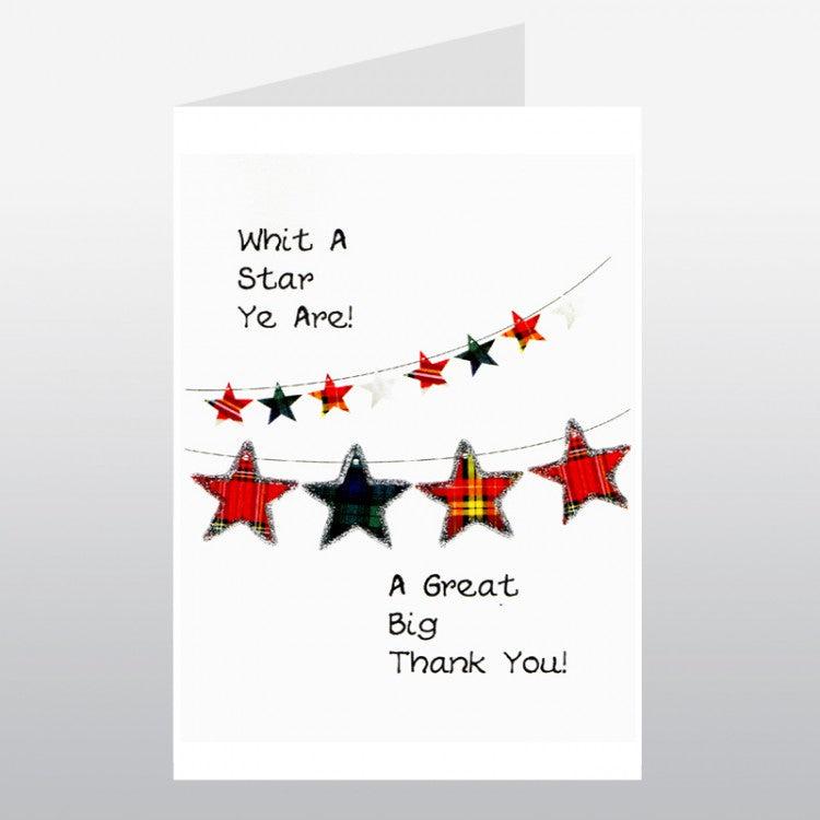 Star Thank You Card - The Nancy Smillie Shop - Art, Jewellery & Designer Gifts Glasgow