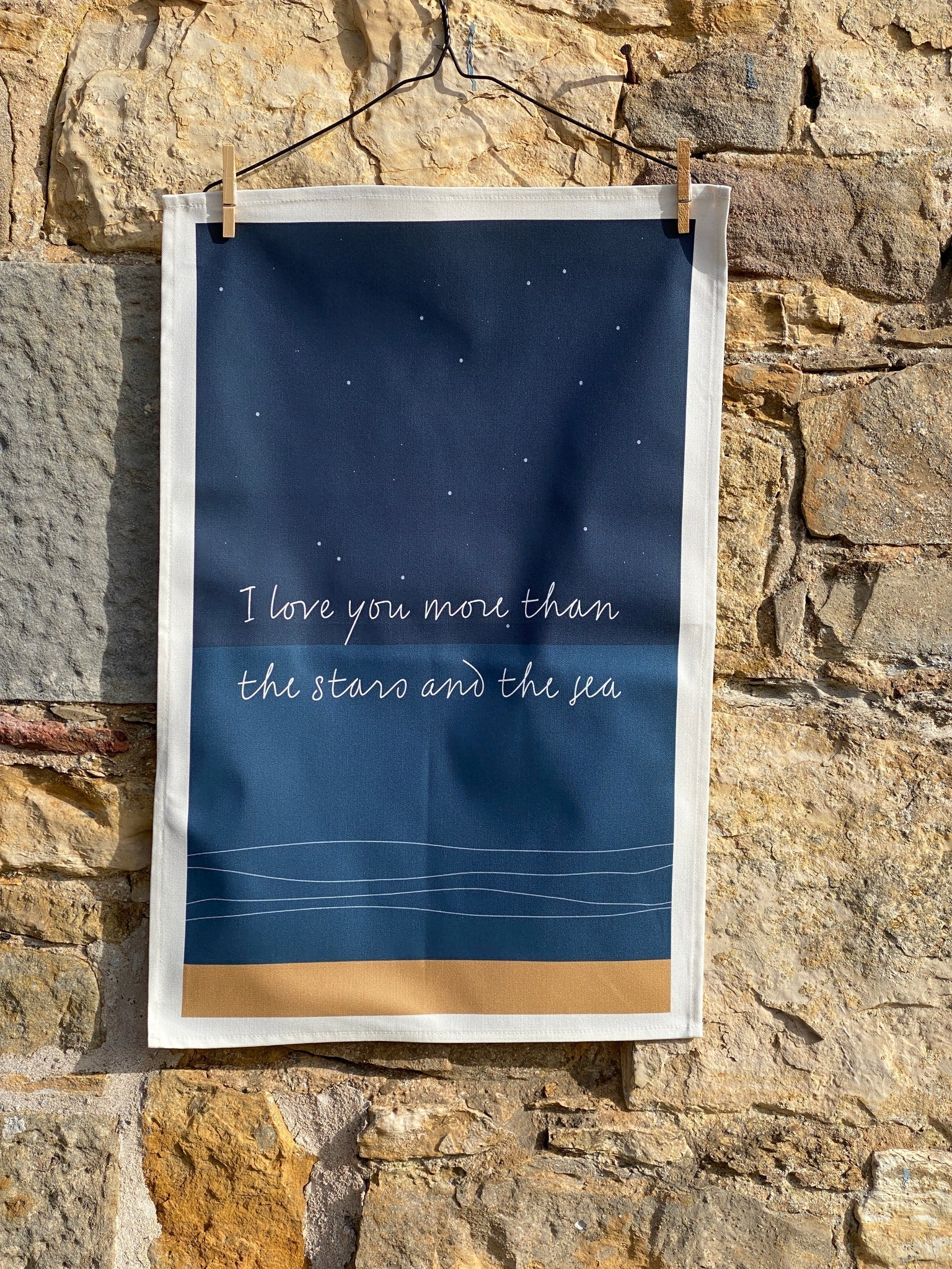 Stars & Sea Tea Towel - The Nancy Smillie Shop - Art, Jewellery & Designer Gifts Glasgow