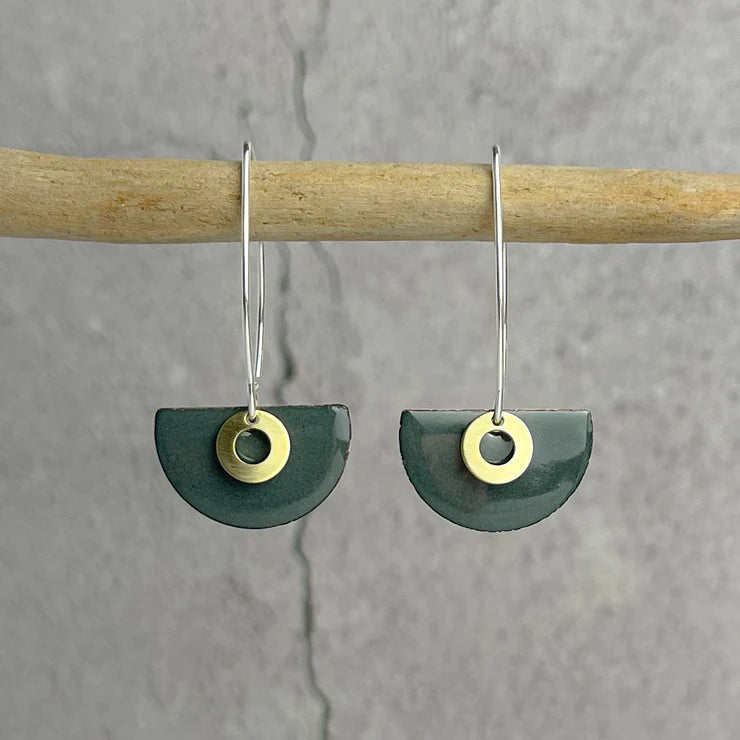 Steel Grey Semi Circle Earrings - The Nancy Smillie Shop - Art, Jewellery & Designer Gifts Glasgow