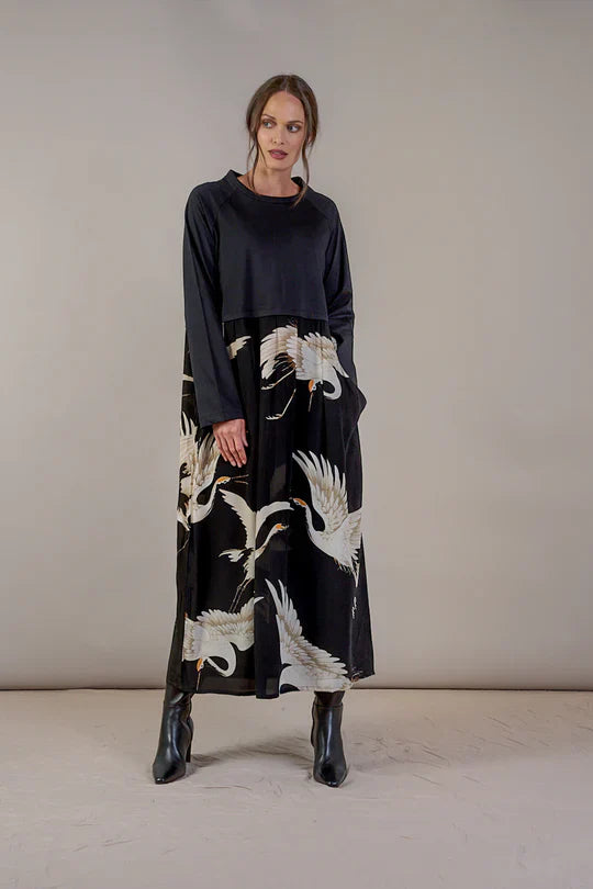 Stork Black Slouch Dress - Clothing - Scotland