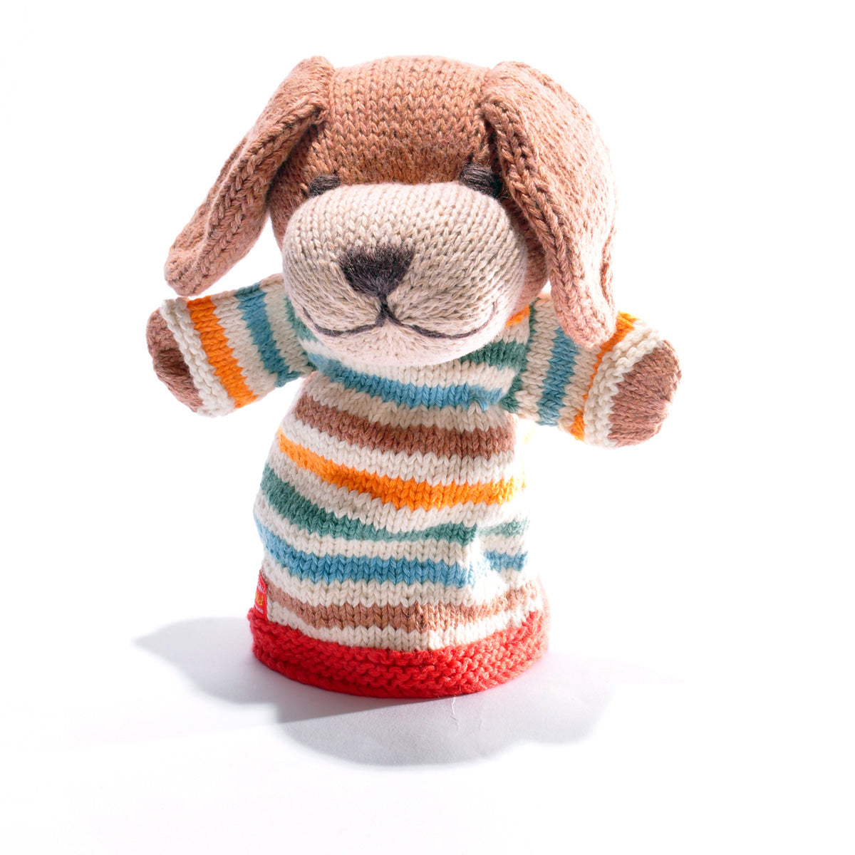 Stripe Dog Hand Puppet - The Nancy Smillie Shop - Art, Jewellery & Designer Gifts Glasgow