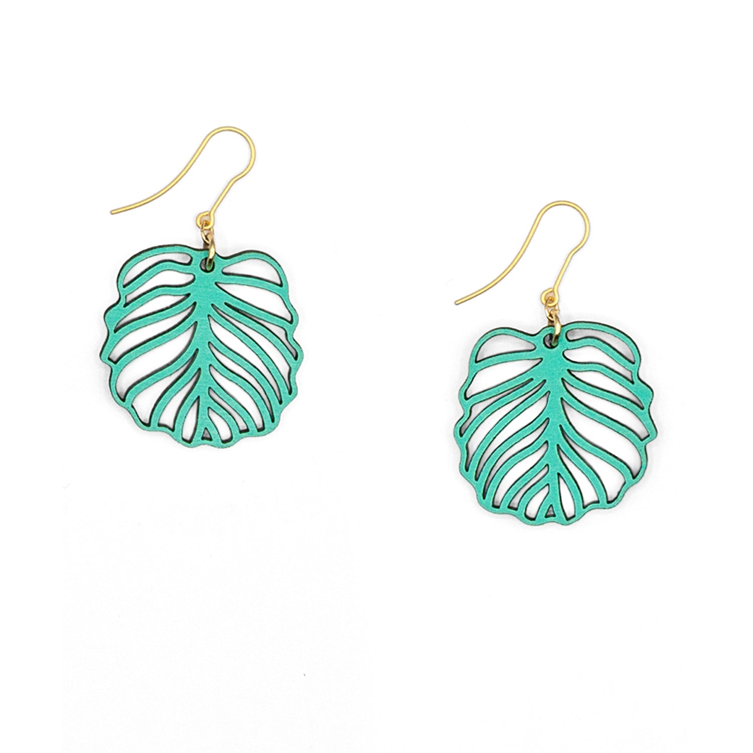 Striped Leaf Day Hoop Earrings - The Nancy Smillie Shop - Art, Jewellery & Designer Gifts Glasgow