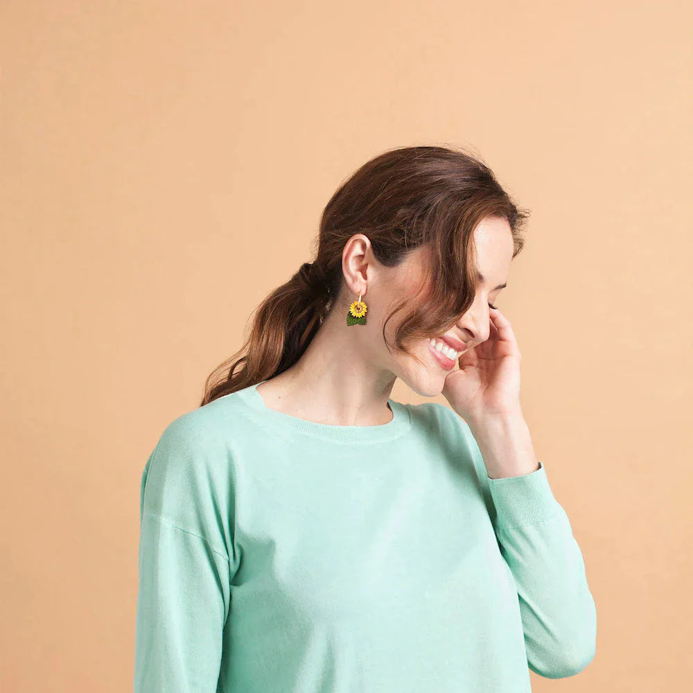 Sunflower Hoop Earrings - The Nancy Smillie Shop - Art, Jewellery & Designer Gifts Glasgow