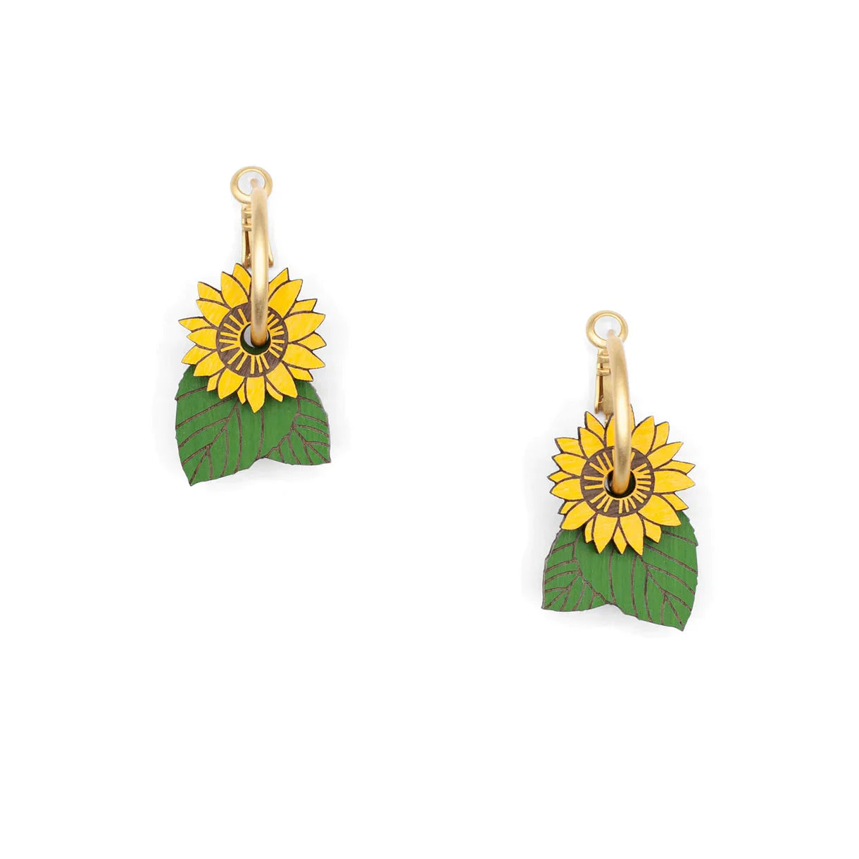 Sunflower Hoop Earrings - The Nancy Smillie Shop - Art, Jewellery & Designer Gifts Glasgow