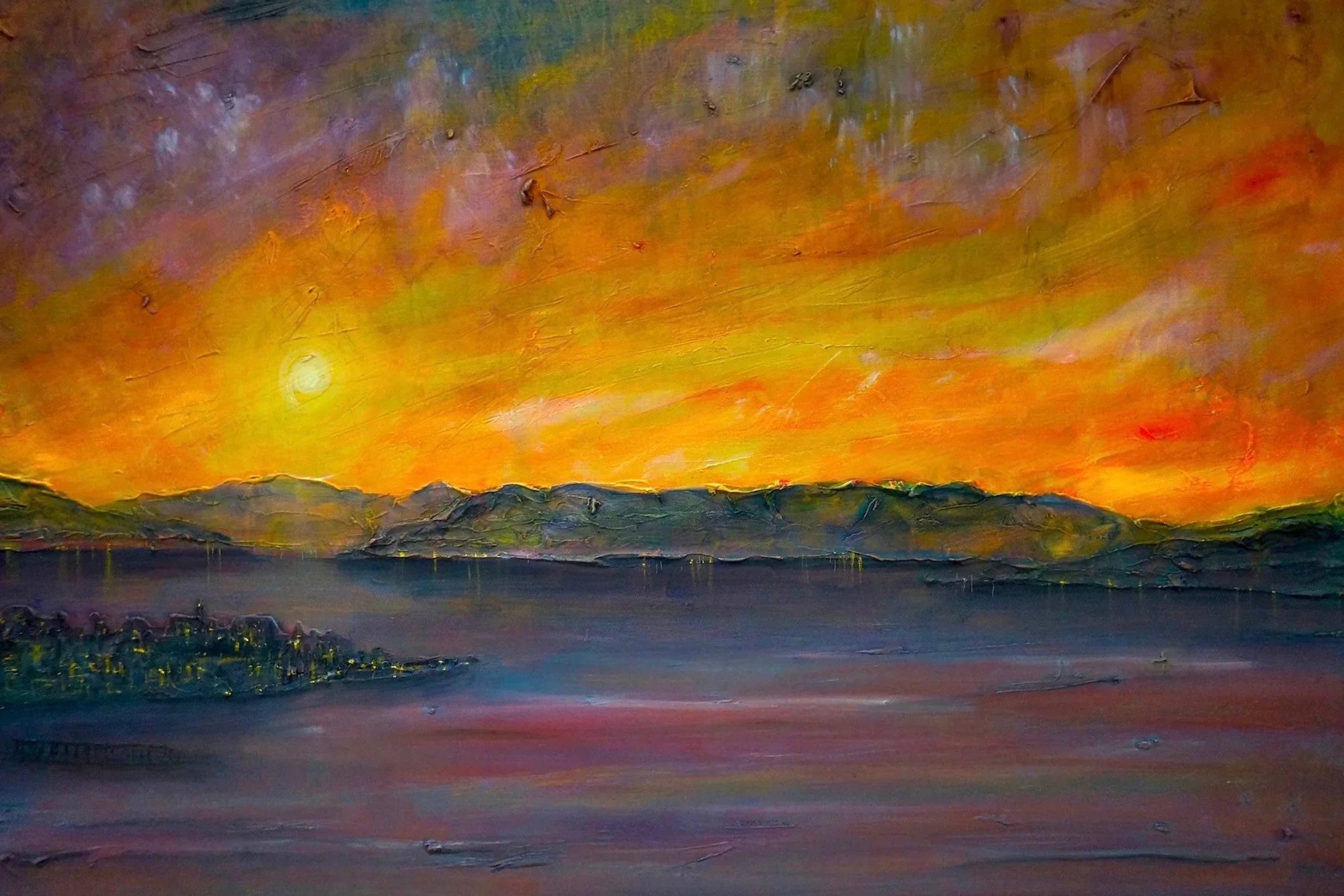 Sunset Over Gourock  | Statement Interior Wall Art from Scotland