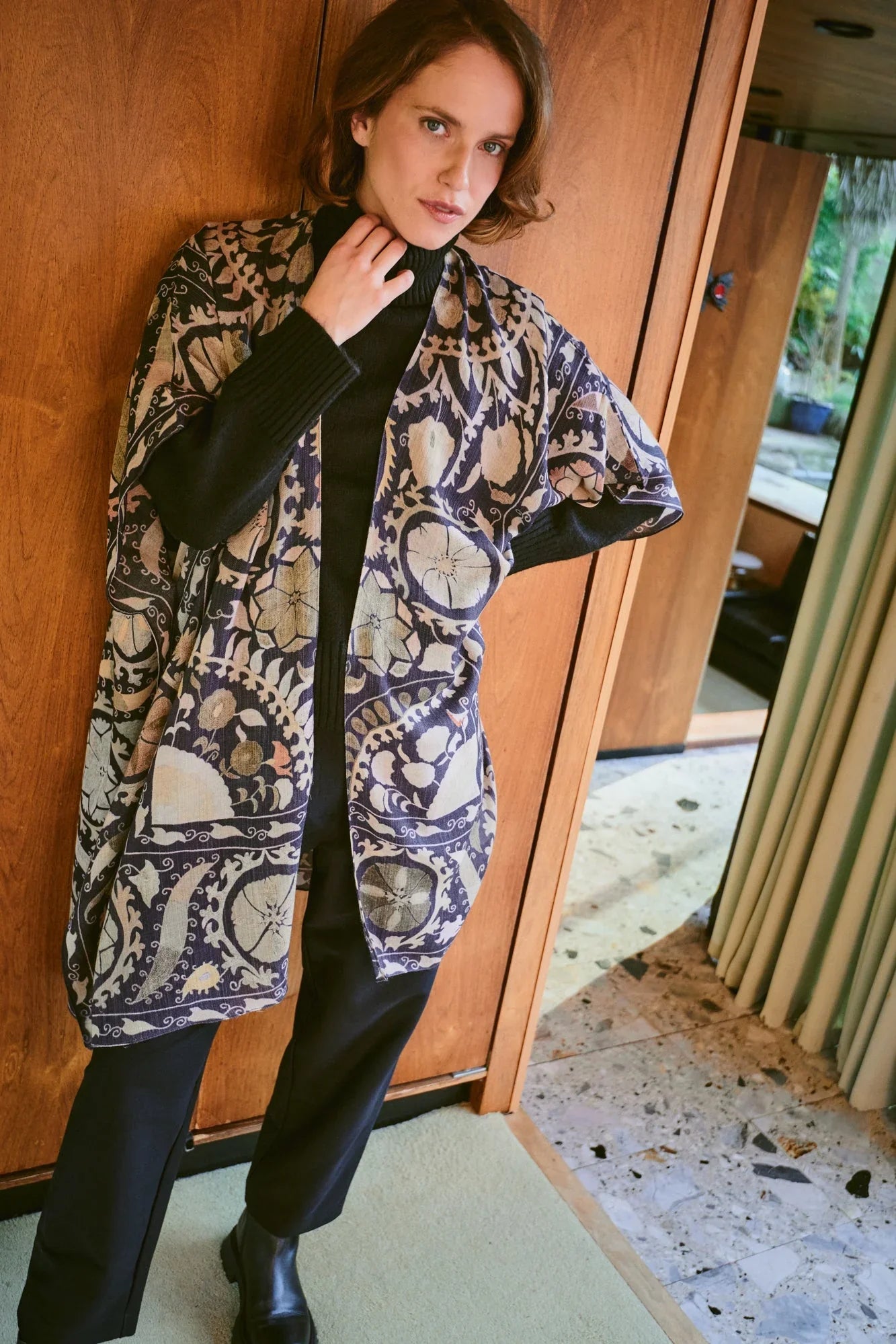 Susani Charcoal Wool Throwover - Clothing - Scotland