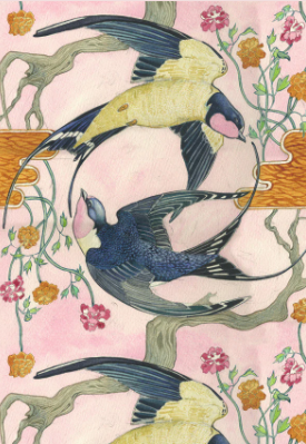 Swallows Card | The Nancy Smillie Shop - Art, Jewellery & Designer Gifts Glasgow Scotland