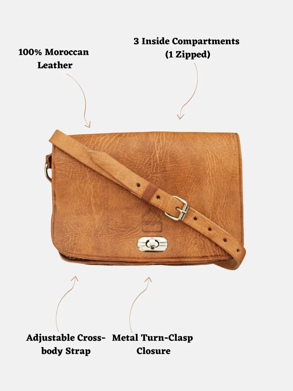 Tan Kenitra cross Body bag - Reversible Clutch Shoulder Camera - Bags of Bags! - Scotland