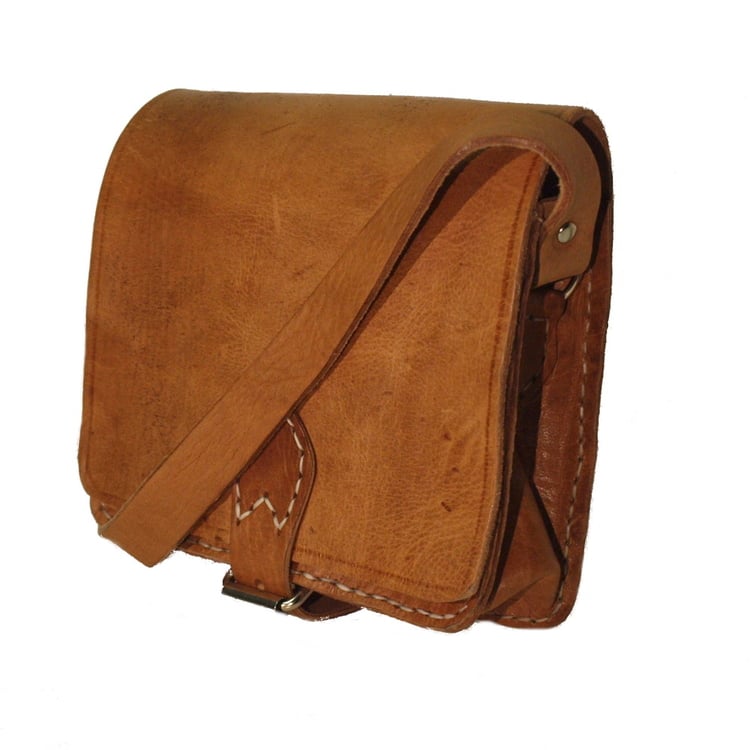 Tan Square Saddle Bag - The Nancy Smillie Shop - Art, Jewellery & Designer Gifts Glasgow