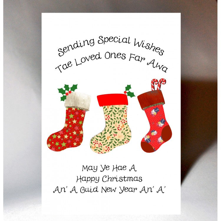 Tartan Stockings Card - The Nancy Smillie Shop - Art, Jewellery & Designer Gifts Glasgow