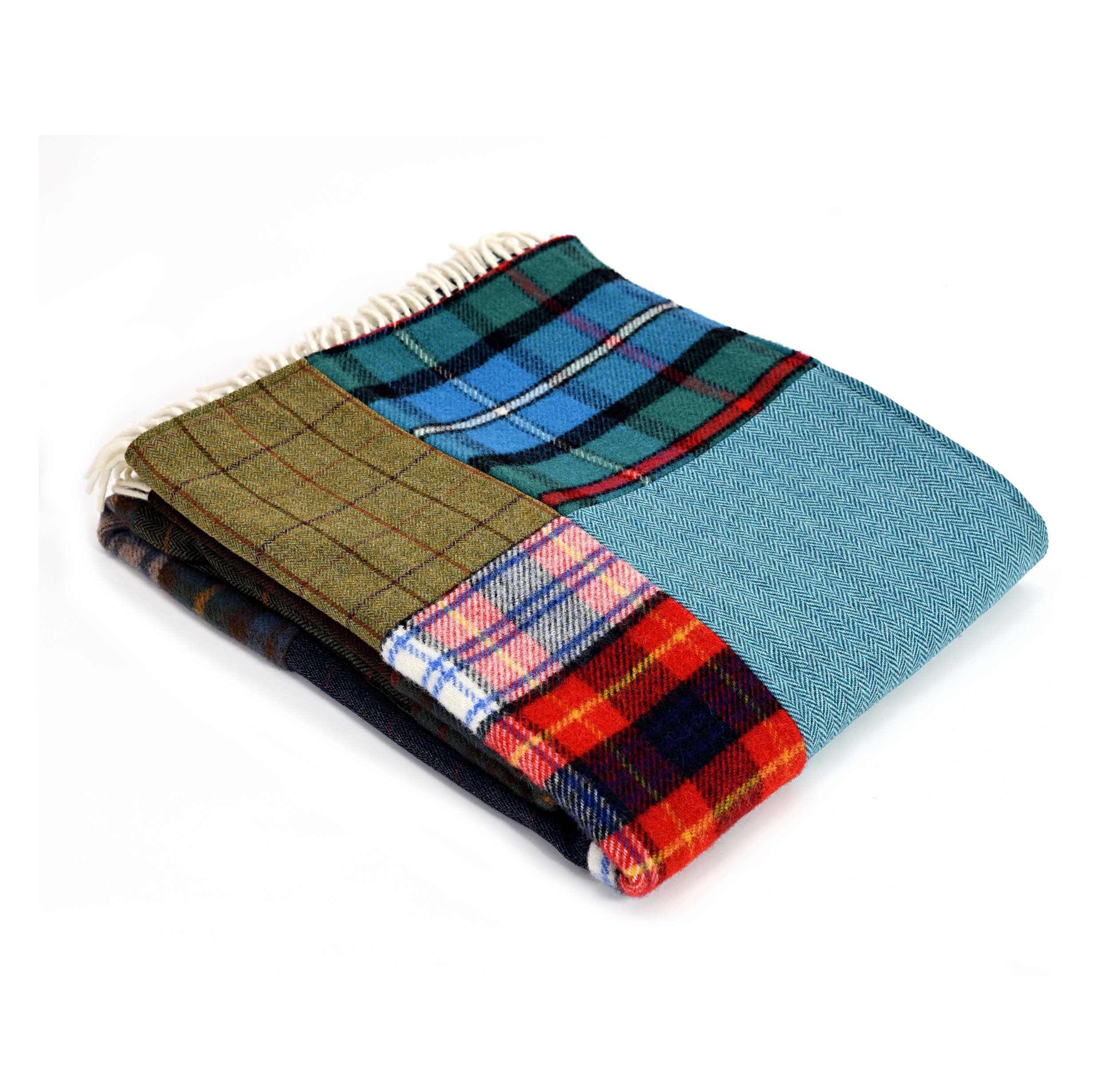 Tartan & Tweed Patchwork Wool Throw - The Nancy Smillie Shop - Art, Jewellery & Designer Gifts Glasgow