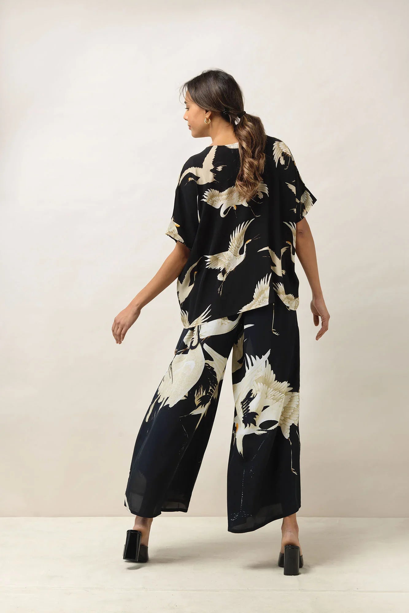 Tea Blouse Stork Black | The Nancy Smillie Shop - Art, Jewellery & Designer Gifts Glasgow Scotland