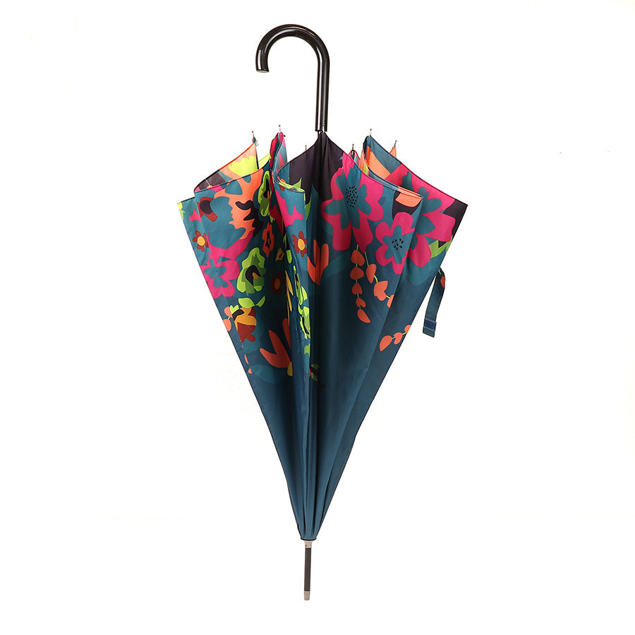 Teal Floral Print Umbrella - ALL ITEMS - Scotland