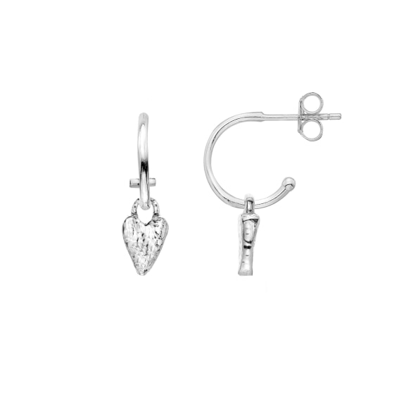 Textured Heart Hoop Earrings - The Nancy Smillie Shop - Art, Jewellery & Designer Gifts Glasgow
